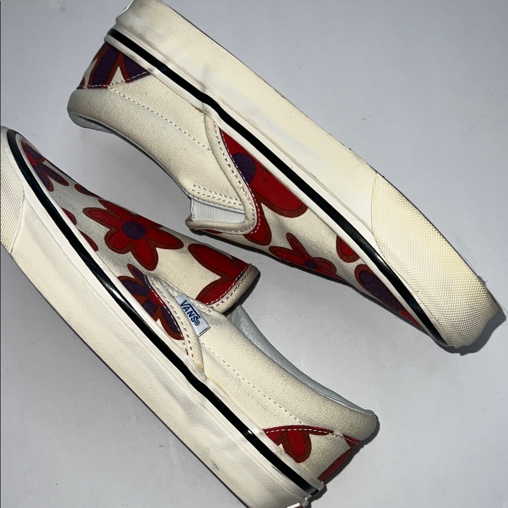 Vans Cream Floral Sneakers Women's size 6 - Picture 4 of 12
